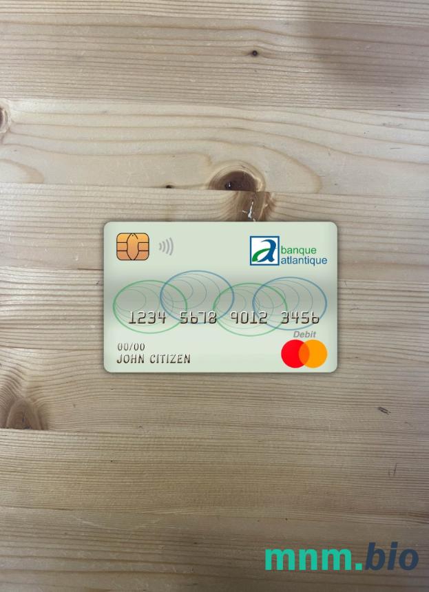 Cameroon Atlantic bank master obciążyć card wygląd fotograficzny skan PSD + zdjęcie